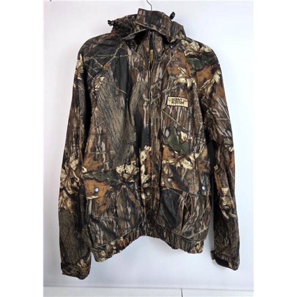 Scent Blocker Plus Jacket Scentek Hooded Mossy Oak Breap Up Camo Size LARGE